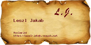 Leszl Jakab névjegykártya